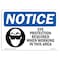 Signmission OSHA Sign, Eye Protection Required In Area, 14in X 10in Decal, 14" W, 10" H, Landscap OS-NS-D-1014-L-15653 - alternate 1